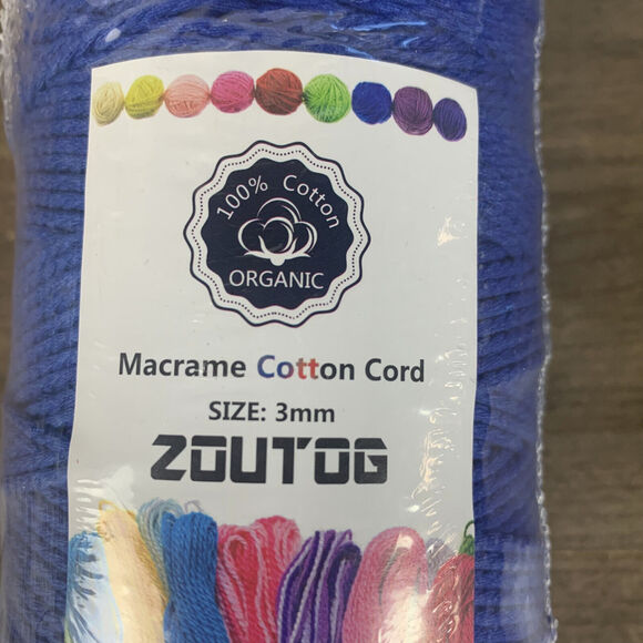 200M 3MM Natural Blue Cotton DIY Twisted Cord Macrame Rope Artisan Craft String - Picture 4 of 11